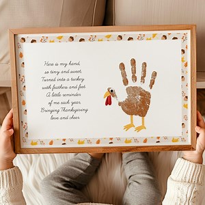 Thanksgiving Handprint Craft for Kids Template, Turkey Handprint Placemat Printable, Fall Handprint Art for Toddler, Autumn Poem Gift to Mom - Etsy