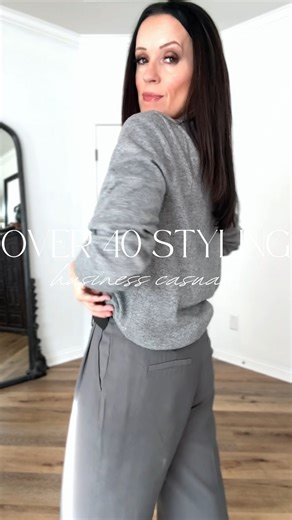 Tracy \\ The Fashion Sessions \\ Style over 40 on Instagram: "Ever feel as though you have nothing to wear? Match your top & bottom for an easy, tonal look. Works every time! Check my stories for details, and comment “OUTFIT” to shop. • 💫 Sizing (I’m a little over 5’6”, small on top, 4/27 bottoms). -Cashmere sweater-Quince, medium -Gray trousers-H&M, wearing 6 • 💫 Comment OUTFIT below to receive a DM with the link to shop this post on my LTK ⬇ https://liketk.it/54gAP • 💫 Links are also in my 