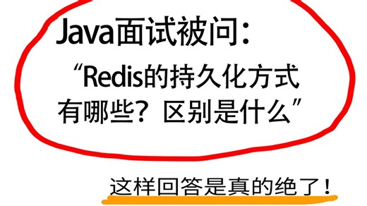 【Java面试】Redis的持久化方式有哪些？区别是什么？Java后端/求职面试/跳槽涨薪/后端开发/项目Java面试速成/Java面试题