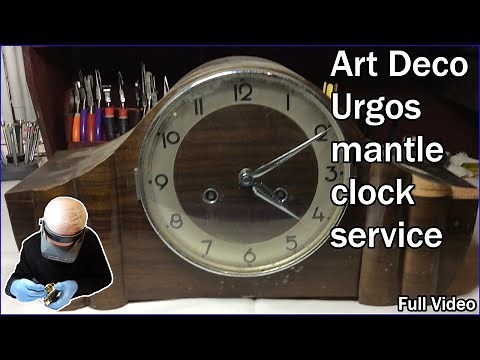 Art Deco German Urgos Mantle Clock service - Full Video