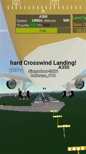 Crosswind PTFS Hard Landing 😆😯 #roblox #trending #butterlanding #ptfs #plane #avgeeks #aviation