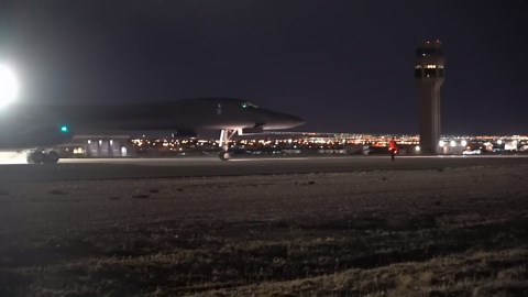 Beautiful B-1B Bomber Takeoffs At Night • Las Vegas
