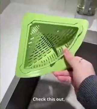 Magnetic Suction Corner Sink Strainer,Punch-Free Triangular Sink Strainer with Twist-Open Bottom,Sink Waste Rack​,Strainer Basket​ for Kitchen Organizer for Washing Fruits Vegetables (3PC)