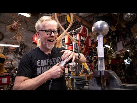 Adam Savage Demos Hydraulics with Cheap Plastic Syringes