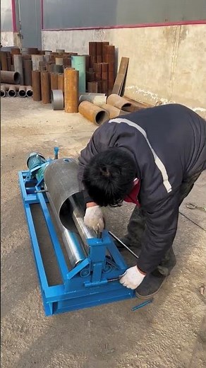 Learn how to make cylinders using an electric plate rolling machine#youtubeshorts