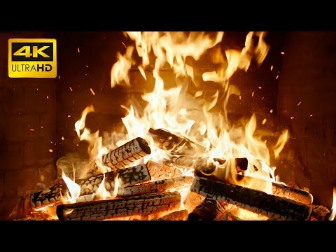 🔥 REAL Wood FIREPLACE with Gentle FIRELIGHT and Whispering CRACKLES for Cozy CHRISTMAS Mornings