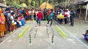 57K views · 502 reactions | hard challenge to break the glass bottle tower through the ring with football shot part - 02 | A Local Game | Facebook