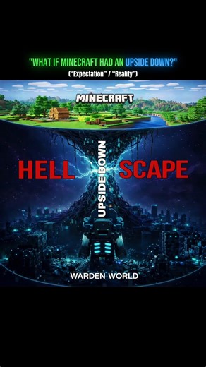 “Upside Down World in Minecraft 😱 | Warden City” #StrangerThings#Minecraft
