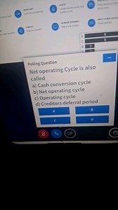 Net Operating Cycle is also called:a) Cash conversion cycleb... | Filo