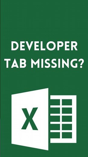Developer Tab Missing in Excel? Fix It Now! #excel #exceltips #microsoftoffice #shorts