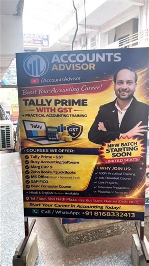 ✅Master Tally prime | SAP FICO | Advance Excel Ms office Admission open | DM +91 8168332413