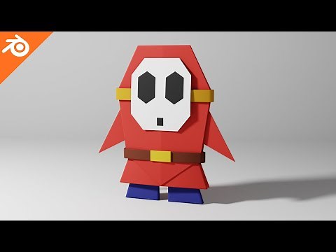 Making Shy-guy from Paper Mario in blender 3d
