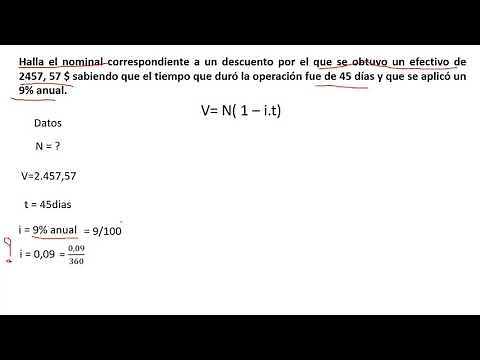 Calculo del valor nominal en el descuento simple