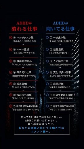 ADHDが潰れる仕事、勝てる仕事。