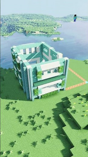 MINECRAFT: How to build a modern prismarine house. #shorts