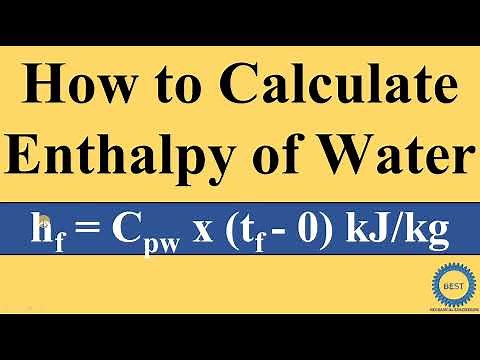 How to calculate Enthalpy of Water