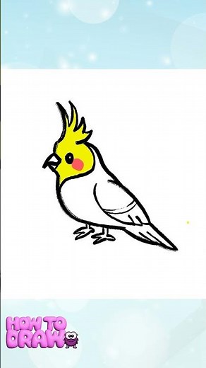 How to Draw a Cute Cockatiel! 🐦💛 | Simple Cartoon Bird Drawing Tutorial for Beginners