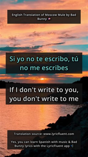English Translation of 🎶 Moscow Mule by Bad Bunny 🇵🇷 (source: LyricFluent app 📲) #learnspanishwithmusic #learnspanishthroughmusic #learnspanishwithsongs #learnspanish