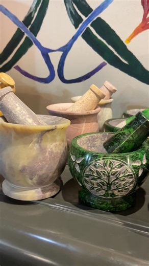 The mortar and pestle is used to crush, grind, and mix substances into a fine powder or paste, such as spices for cooking, herbs for medicinal purposes. Get your grind on!✨ | The Cosmic Depot | Facebook