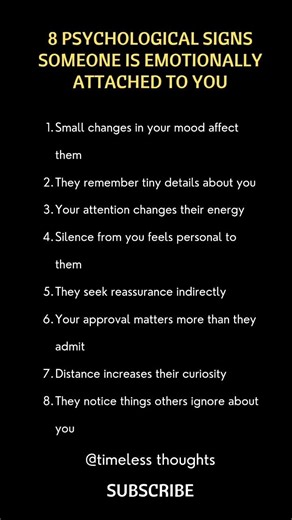 8 psychological signs someone is emotionally attached to you#subscribe #psychology #motivation