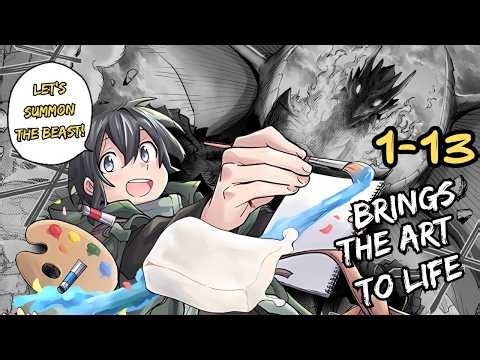 [1-13] Stranded Boy’s Drawings Come to Life—Beasts, Homes, and a Paradise!? | Manga Recap
