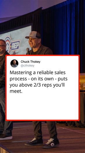Here's the difference: A process gives you a foundation to build from. An approach leaves you starting over every time. Champions follow the same successful sequence on every appointment. They know what works and they repeat it. The TOP REP way: Master one reliable process. Then use it everywhere. Most reps fail because they're reinventing their presentation with every homeowner instead of perfecting one that already works. | TOP REP