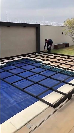 Swimming pool cover frame installation #shorts #viral #swimmingpool #steel #welding