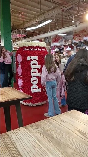 Poppi showing up for the flower show in Reading Terminal Market! probiotic soda 🌷