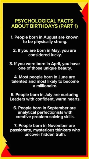 Amazing Psychology Facts About Birthdays 🎂 | Must Watch