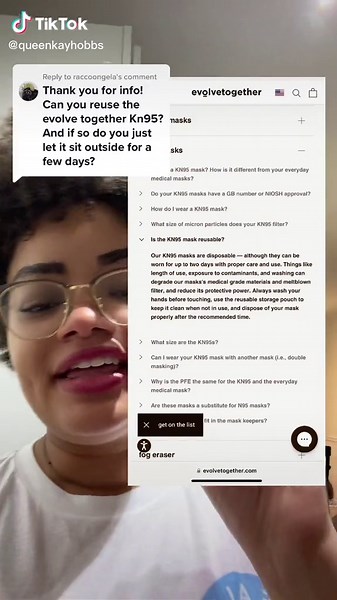 Replying to @raccoongela Reusing KN95 masks from evolve together #masks