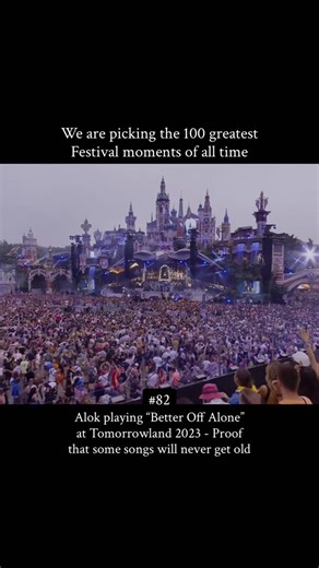 EDM US on Instagram: "Alok playing Better Off Alone at Tomorrowland 2023 Proof that some songs will never get old At Tomorrowland 2023, Alok played Better Off Alone and the whole place reacted right away. The track came out in 1999 and became one of the most iconic dance songs of its era. Its simple melody and emotional hook made it a worldwide hit and a classic in clubs and festivals for more than two decades. Hearing it on one of the biggest stages in the world showed how strong it still is. E