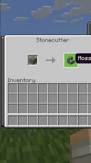 How to Make Mossy Cobblestone Stairs With a Stone Cutter in Minecraft #Shorts