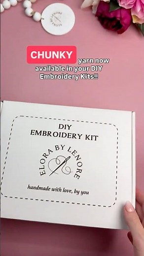 Chunky Yarn DIY Embroidery Kit, beginner embroidery #embroiderytutorial #diy #stickandstitch