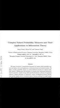 Complex-Valued Probability Measures and Their Applications in Information Theory (2026) - Case Study