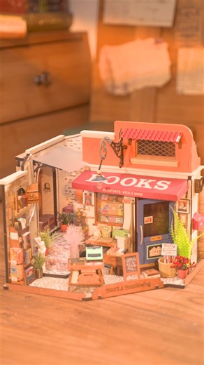 3.9K views · 79 reactions | Step into the charming world of literature with Rolife's Corner Bookstore DIY Miniature House Kit! ✨ Who's ready to get lost in a bookish adventure? Tell us your favorite bookstore memory in the comments below and tag a fellow bookworm who'd love this! #Rolife #DIYMiniature #BookstoreMagic #BookLover | Rolife | Facebook