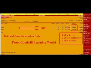 Tally TDL for Quantity in Cubic Calculation Cubic Meter, Cubic Centimeter and Cubic Feet