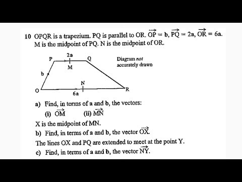 IGCSE 0580 Geometric Vectors: Midpoints, Trapezium & Line Intersection