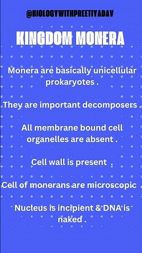 Biological facts _ Kingdom Monera