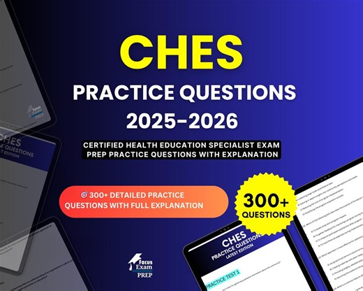 CHES Practice Questions 2025-2026 | Certified Health Education Specialist Exam | Test Prep Study Guide PDF | Digital Download - Etsy