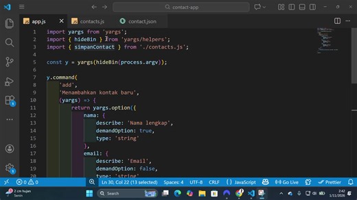 Aplikasi Add Contact #Nodejs #unpas