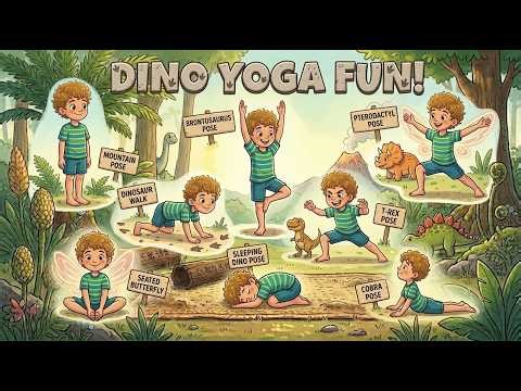 Dinosaur Yoga Adventure for Kids 🦖 | 15 Fun & Easy Yoga Poses | Dino yoga fun