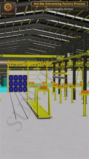 Hot Dip Galvanizing Factory Process Black Hanging Section Part 14