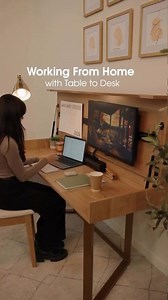 Boost your WFH game with this epic table-to-desk transformation! 🌟 Sleek, stylish, and super productive—perfect for crushing it from home. Ready to vibe and work? 💼🔥 #WorkFromHome #WFHInspo #HomeOfficeHacks #DeskGoals #ProductivityBoost #TrendingReels #ViralWFH #ReelsIndia | Aluminium Glass Design