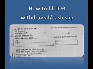 how to fill #IOB withdrawal form/cash slip | #iob me withdrawal form/cash/nikashi parchi kaise bhare