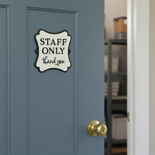 Staff Only Sign Cast Iron Black and White Door Decor - Etsy