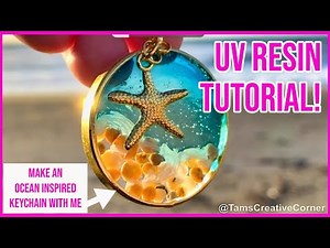 BIG NEWS?! An EASY UV Resin Tutorial For Beginners / Ocean Inspired / Keychain, Pendant