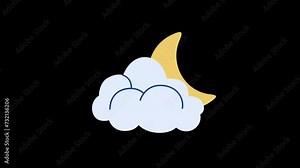 moon cloud animation with looping , 4k resolution, and Alpha Channel