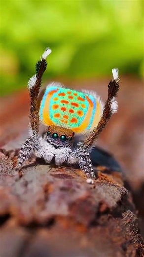 “Duniya ka Sabse Rangeen Spider 😱 | Peacock Spider Dance 🕷️ Amazing Facts”#Shorts#PeacockSpider #wow