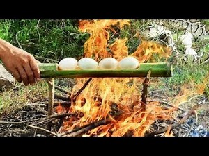 Primitive Recorder: Steal Python Snake Eggs And Cooking How To Cook Snake Eggs In Bamboo