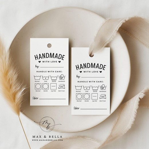 PRINTED Handmade With Love Tags, Handmade Gift Tags, Product Tags, Thank You Tags, Craft Fair Tags, Hang Tags, Kraft Packaging Tags - 2375 - Etsy